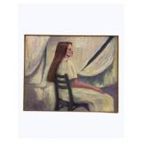 Signed Canvas Portrait Painting