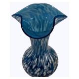 Rainbow Blown Glass Vase - 5.5" tall