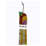 Glass Cat Wind Chime - 14 x 3.5