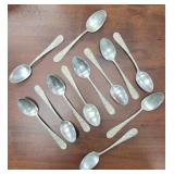 12 Steiff Sterling Rose Teaspoons, 5.25" long
