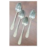 4 Steiff Sterling Rose Tablespoons, 6.25" long
