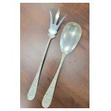 2pc Steiff Sterling Rose Serving Set - 9"