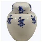 Blue & White Ginger Jar - 7" tall