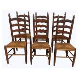 6 Ladder Back Chairs, as is seats