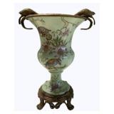 Porcelain Urn w/ Bronzed Accents 16 x 12