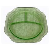 Green Depression Glass Divided Plate