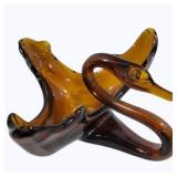 Glass Swan Dish - 9 x 5 x 8