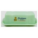 Jadeite Sunbeam Butter Dish 3x6.5x3