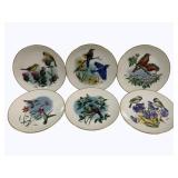 6 Gorham Bird Plates - 8.5" round