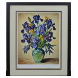 IRISES IN VASE SIGNED AND NUMBERED GICLEE BY VAN G