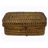 Porcupine-weave basket with lid