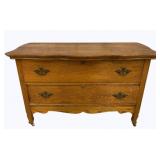 Antique 2-Drawer Oak Chest