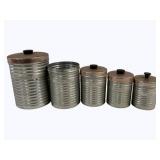 5 pc Canister Set, 1 lid missing
