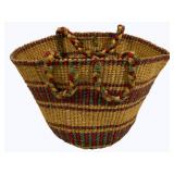Vintage Woven Basket Tote 17 x 10 x 11.5