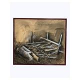 Mid-Century Painting on Board