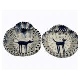 2 Art Pottery Dishes - signed