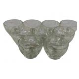 9 Vintage Thumbprint Glass Dessert Bowls