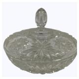 Cut Glass Covered Dish - 7 x 6