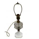 Vintage Glass Lamp, No Shade 18"