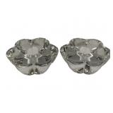Pair Orrefors Crystal Candleholders 4"