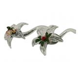 2 Glass Flowers 10"