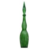 Empoli Green Ribbed Decanter 22"