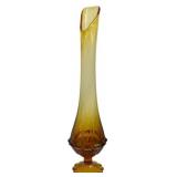 Fenton Amber Valencia Swung Glass Vase 22"