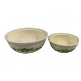 2 Hall Oven Serve Mixing Bowls 8.5" & 6"