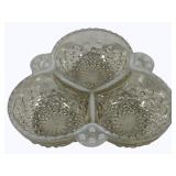 Vintage Fenton Moonstone Opalescent Divided Dish