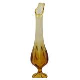 Viking Amber Swung Glass Vase 19"
