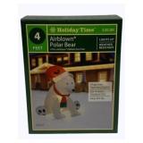 Holiday Time Airblown Polar Bear - lights up - 4ft