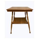 Vintage Square Oak Lamp Table 28 x 24 x 24