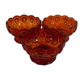 3 LE Smith Moon & Stars Red Bowls 4.5"
