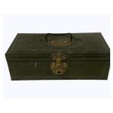 Metal Box, locked, no key, 6.5 x 14 x 5