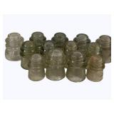 14 Glass Insulators 3"