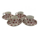 4 English Burslem Cups & Saucers 2.5x4