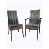Pair  Wormley Style High Back Chairs
