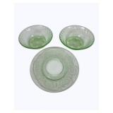 3 Pieces Green Uranium Glass