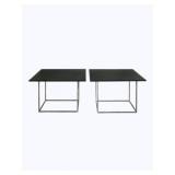 Pair Milo Baughman Style Smokey Glass Tables