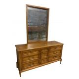 Mid-Century Dresser & Mirror by White Furn