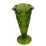 LE Smith Green Trumpet Vase 6.5"