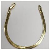 14k Gold Herringbone Bracelet - 8"