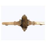 14k Gold Pearl & Cameo Pin - .875 x .5