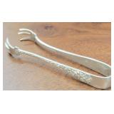 Steiff Sterling Rose Sugar Tongs, 4" long
