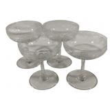 4 Cut Champagne Stems 4.5"