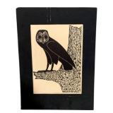 Vintage Owl Print w/ Matte 22.5 x 18.5