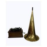Vintage Edison Cylinder Player w/ Horn & Case