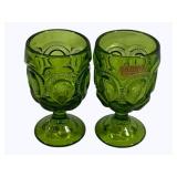 2 LE Smith Heritage Water Goblets 6"