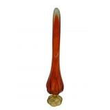 LE Smith Amberina 6 Petal  Swung Vase 17.5"