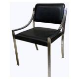 Mid-Century Chrome & Black Armchair